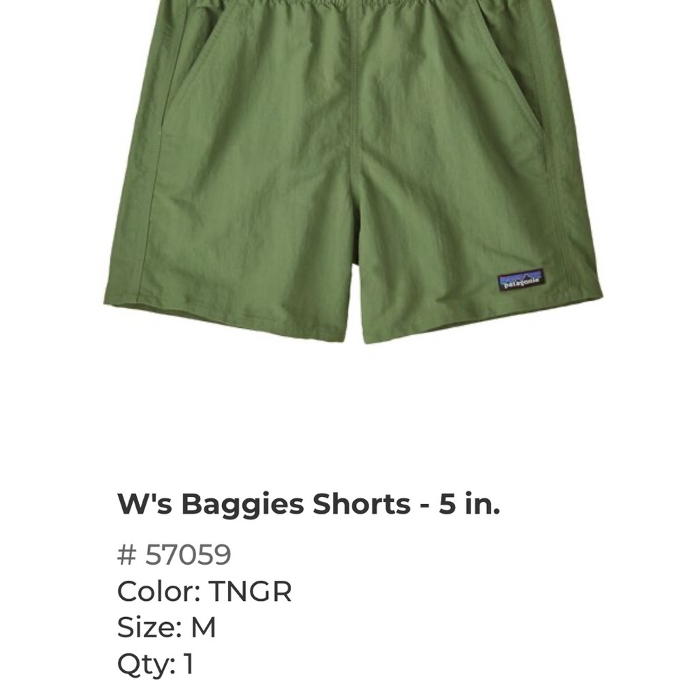 Patagonia baggies terrain green new with tags